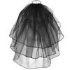 Velo Corto de Novia para Fiesta de Boda, Velo Negro Vintage, Accesorio Popular para Boda, Sesión de Fotos, Velo para Registro de Matrimonio, Retro
