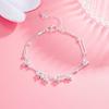 Pulsera de Mariposa de Artesanía de Cobre Plateado para Mujer con Accesorios de Bola Escarchada Pulsera de Estudiante Celebrante en Línea Transmisión en Vivo Joyería de Puesto Transfronterizo