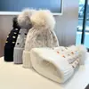 Chapéu de Lã Peludo de Inverno, Pom Pom Fofo, Chapéu de Tricô Quente e Espesso à Prova de Frio para Meninas, Chapéu de Esqui Atacado
