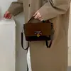 Bolso de Mano de Cuero Estampado de Leopardo Lujo Ligero Nicho Bolso Cruzado Bolso Cruzado Nuevo para el Trabajo 2026 Hermoso Bolso Cuadrado Pequeño Mate