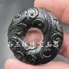 Colgante de Jade Zhong Kui Verde Oscuro de Hotan, Xinjiang, Colgante de Jade Dragón del Zodiaco de Piedra Serpentina, Collar Colgante Pixiu