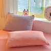 Funda de almohada de terciopelo de leche estilo blogger Ins, pieza única, invierno, engrosada, cálida, terciopelo de coral, funda versátil para núcleo de almohada, 48*74, artículo único