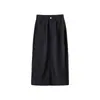 Falda de Mezclilla Tencel con Abertura Lateral Figura de Pera para Mujer Verano Delgada Talla Grande Cubre Carne Longitud Media Falda de Mezclilla Tencel Línea A