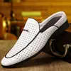 Zapatos de Hombre de Talla Grande Transfronterizos Talla 47 Verano Nuevos Pantuflas Formales de Negocios para Hombre Sandalias Huecas Transpirables 1127