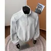 Sudadera Pulóver Desestructurada con Media Cremallera Americana para Hombre en Invierno Forrada de Polar y Engrosada Corte Limpio Silueta Pesada Chaqueta con Cuello Alto