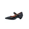 Zapatos de Mujer Simples de Comercio Exterior Boca Baja Zapatos de Salón Talla Grande 32 Zapatos Casuales Puntiagudos 48 Nuevo Correa de Viaje en Negro Europeo y Americano