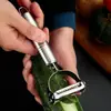 Acero inoxidable cara sonriente melón Pelador cocina doméstica fruta y verdura melón Pelador rallador de patatas cara sonriente Pelador de doble cabezal
