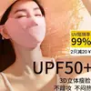Mascarilla Protectora Solar Sin Marcas Seda de Hielo Verano para Mujer Anti-ultravioleta Tridimensional Transpirable Hielo Fino Cubre Rostro Esquina del Ojo