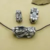 Prata dura 3D fortuna dinheiro prata corajosa S999 prata de lei prata tailandesa diy joias artesanais pulseira Acessórios Atacado