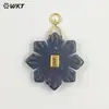 Wt-P2095 Diseño Floral Geométrico Artístico Piedra Translúcida Texturizada Ópalo Obsidiana Colgante Joyería DIY