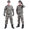 Traje Camuflado de Poliéster para Hombre para Entrenamiento Militar, Taller Mecánico, Protector de Secado Rápido Camuflaje Cinco Estrellas, Estilo Primavera y Otoño