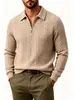 Chaqueta de jacquard con solapa estilo europeo transfronterizo para hombre, suéter de punto casual de manga larga, sudadera con cremallera y estampado de jacquard para hombre