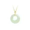 Collar con Hebilla de Paz de Jade Hetian de Trébol de Cuatro Hojas de Plata S925 para Mujer, Colgante de Estilo Antiguo de Lujo Ligero, Cadena para Clavícula, Tendencia Nacional, Regalo de Vacaciones