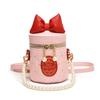 Bolso tipo cubo 2025 Nuevo estilo Pequeño estilo Chanel Bordado con lazo Bolso de mujer Cadena Mini Lindo Bolso cruzado Bolso para lápiz labial