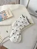 Calcetines de Invierno y Otoño para Mujer, Lindos de Conejo, Cachemir, Dibujos Animados, Estampados, Rayas, Bloques de Color, Cachorro, Estilo Universitario, Caña Media, Calcetines Arrugados Sin Costuras