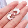 Delfín de Aleación Iridiscente Océano Colgante Pequeño Encanto DIY Pulsera Collar Pendientes Llavero con Cuentas Accesorios de Joyería