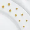 Retenção de cor forte contas douradas de areia contas redondas ouro real contas soltas pulseira diy com contas feitas à mão contas espaçadoras material para joias acessórios
