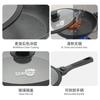 Sartén de fondo plano Mafengstone Starlux negro mango desmontable olla para cocinar, olla para sopa, sartén antiadherente 24/26/28cm Universal para estufa SL-1624SCB