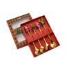 Comércio Exterior Mingrui Talheres de Aço Inoxidável Véspera de Natal Natal Presente Criativo Colher de Café Sobremesa Conjunto Garfo de Frutas