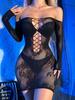 Estilo Europeo y Americano Espagueti Tirante Corto para Mujer Sexy Ajustado Malla Espalda Descubierta Roto Malla Body Venta al por Mayor en Stock