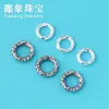 Cuentas Sueltas de Plata S925, Separadores de Cuentas, Anillos con Patrón de Martillo, Materiales para Bisutería DIY Hechos a Mano, Accesorios