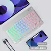 Teclado Bluetooth Sem Fio com Retroiluminação Adequado para iPad, Celulares e Tablets, Teclado Luminoso Colorido em Gradiente RGB e Conjunto de Mouse