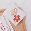 Grampo de Cabelo Rosa Doce Amor Laço Franja Lateral Presilha Coração de Menina Grampo Bico de Pato Macio Fofo Acessórios de Cabelo Adorno de Cabeça