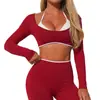 Top Esportivo Manga Longa Amazon Fitness para Mulheres Corrida ao Ar Livre Alta Elasticidade Cor Contrastante Roupa de Yoga Fitness com Sensação de Pele Nua Camiseta