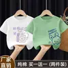Camiseta de Algodão Puro Manga Curta para Meninas Verão 2025 Nova Solta Estilo Coreano Estilo Estrangeiro Crianças Verão Manga Meia Manga Meninas Médias e Grandes