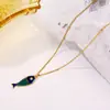 Pendente de Peixe com Gota de Óleo Europeu e Americano Mais Vendido Joia Elétrica de Ouro Corrente de Clavícula Leve de Luxo Nova Ouro