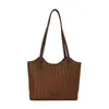 Bolsa de Palha Tecida Retro Melanoid Feminina 2026 Nova Textura Simples Grande Capacidade para o Dia a Dia Ombro Único Bolsa Grande