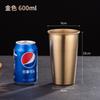 Vaso de cerveza de acero inoxidable 304 transfronterizo de una sola capa Vaso dorado práctico vaso para jugo vaso para bebida fría ins portátil resistente a caídas vaso de agua