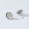 Suministro directo de fábrica cuenco de gemas de acero inoxidable baño de aretes oro real 18k fondo redondo pasador de oreja accesorios de joyería DIY materiales