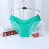 Ropa Interior de Algodón Puro con Bloque Inferior de Algodón de Una Pieza de Seda Helada Sin Costuras Transpirable para Mujer Sexy Encaje Calzones de Cintura Baja para Mujer 1517