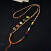 Corda para Colar Trançada Artesanal de Xizang Cordão com Pingente Multicolorido Venda Quente Cordão Vintage com Borla Cordão para Pendurar Joias Populares