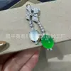 Atacado Pingente de Ovo de Pombo Inlaid Jade de Gelo Calcedônia Rosa Banhado a Prata Ágata Verde Novo Estilo Chinês Colar Simples Jade