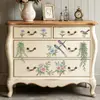 Pegatinas sencillas, coloridas y de estilo fresco con plantas verdes, hojas, flores y pájaros, diseñadas para decorar armarios, espejos y otros muebles del hogar.. Autoadhesivo