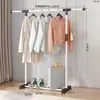 Resistente perchero de pie para uso doméstico en el dormitorio, perchero sencillo para colgar ropa, tendedero para balcón