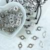 Nuevo transfronterizo 17x 11mm plata antigua hueco doble colgante girasol diy pulsera collar accesorios bolsa al por mayor