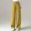 Pantalones de pierna ancha curvos para mujer, nuevo estilo de verano 2026, finos, rectos, casuales, color caqui, antiarrugas, tipo banana, traje