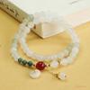 Pulsera Doble Círculo Jade Verde Tianshan Aiyu Cuentas de Ágata de Jade Joyería de Tendencia Nacional Fábrica Venta al por Mayor Dropshipping S4091012