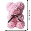 Amazon Transfronterizo Popular Navidad Nuevo Producto 24cm Oso Rosa Multicolor Fiesta Navideña Decoración del Hogar Arreglo