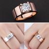 Anillo de Boda para Caballero Sencillo Moderno de Negocios Generoso y Estable Anillo de Cuerno de Moissanita de Imitación Anillo de Diamantes de 2 Quilates de Oro de 18K