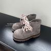 Botas Martin Retro de Piel Genuina con Plataforma para Mujer, Novedad Primavera y Otoño 2026, Elegantes Botines con Punta Redonda Grande, Bloque de Color, Doble Cordón