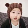 Versión coreana al por mayor de sombrero para bebé de hombre y mujer, sombrero de lana con orejas, sombrero para bebé, otoño e invierno, encaje, sombrero infantil Mickey