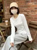 Camiseta térmica de cuello redondo para mujer, otoño e invierno, ajuste ceñido, moda casual, prenda interior, camiseta de manga larga con hombros normales para niñas
