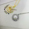 Accesorios de Perlas DIY Engastes para Pendientes de Perlas con Aguja de Plata 925 Set de Anillo Colgante de Pendientes Redondos Completos de Zirconia
