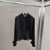 Camisa de manga larga de color liso estilo francés 2026 para mujer, elegante estilo de principios de otoño, blusa de gasa con cuello de encaje puro y deseable, top ligero