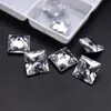 Piedra Suelta Blanca de Circonita Cuadrada, Gema Transparente de Corte Princesa, Gema Sintética, Piedra para Accesorio de Joyería