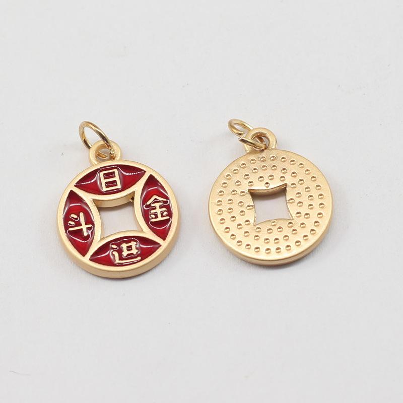 diy手链脚链国风挂件日进斗金 滴油进宝事事顺心小吊坠配